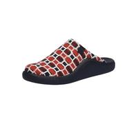 Hausschuh JOSEF SEIBEL "Monaco D 03, rot-multi", Damen, Gr. 44, rot (rot, multi), Obermaterial: 80% Rindsleder Leather cow. 20% Textilmaterial TEXMAT., Schuhe Hausschuh (60181017-44) rot, multi