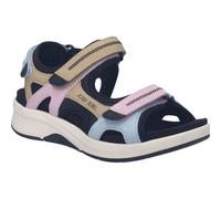 Sandale JOSEF SEIBEL "Estelle 02", Damen, Gr. 43, lila multi, Leder, Textil, Schuhe Sandale, Trekkingsandale, Outdoorschuh mit verstellbaren Klettverschlüssen (59643044-43) lila multi