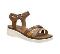 Josef Seibel Damen Keilsandalen Sevran 02, Frauen Sandalen,Weite G (Normal),Keilsandaletten,Wedge-Heel,bequem,flach,Cognac-Multi,41 EU