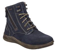 Josef Seibel Damen Schnürstiefelette Conny 55 – Weite G, Wechselfußbett, wasserdicht – Ocean 38