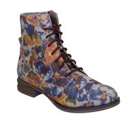 Josef Seibel Schnürboots Sanja 01, mit Blütenprint 37 grau Damen Reißverschlussstiefeletten Stiefeletten 37 grau, geblümt