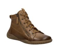 Barfußschuh JOSEF SEIBEL "Wynona 15", Damen, Gr. 39, braun (camelfarben), Leder, Schuhe Barfußschuh, Schnürboots mit zwei Reißverschlüssen, Weite G (=weit) (59985115-39) camelfarben