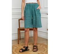 Joséfine Leinen-Bermudas "Alafolie" in Petrol - Größe S | Shorts