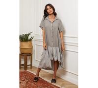 Joséfine Leinen-Kleid in Grau - Größe XL | Damen Kleider