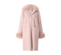 Joseph Ribkoff - Langer Mantel mit Kunstfell - Größe XL - rosa