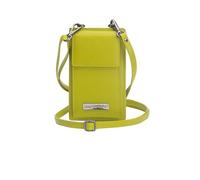 Josephine Osthoff Handy Umhängetasche mit Geldbörse, handgemacht aus 100% Echtleder, Clutch für Damen, RFID Schutz, Crossbody Schultergurt, 12 Kartenfächer, Farbe:limone