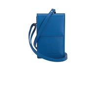 Josephine Osthoff Handy Umhängetasche mit Karten- und Sichtfach, handgemacht aus 100% Echtleder, Crossbody Schultergurt, stabile Magnetknöpfe, Farbe:Royal