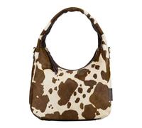 Jost Leder Schultertasche Umhängetasche Furry Cow Hobo Bag Brown mehrfarbig