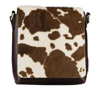 Jost Leder Schultertasche Umhängetasche Furry Cow Shoulder Bag Brown mehrfarbig