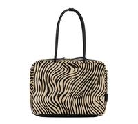 Jost Leder Schultertasche Umhängetasche mit Laptopfach Furry Zebra Bowling Bag Business Zebra mehrfarbig