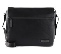 Jost Stockholm Messenger Tasche Leder 38 cm Laptopfach schwarz