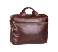 Jost Skagen Aktentasche Leder 40 cm Laptopfach braun