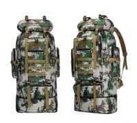 Jotekonoby Erweiterbarer 100L wasserdichter Wanderrucksack - leichter taktischer Outdoor-Rucksack mit MOLLE-System, atmungsaktive Netz-Schultergurte, 600D Oxford (Regenwald)