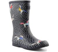 Joules Jnr Roll Up Gummistiefel Mädchen Navy Spotty Horses 42 2/3 EU