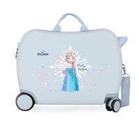 Joumma Bags Disney Frozen Magic Ice Kinderkoffer, aus ABS, einem robusten und leichten Material, Vier multidirektionale Doppelrollen, seitlicher Kombinationsverschluss für sicheres Reisen, blau, 50 x