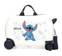 Disney Joumma Happy Stitch Kinderkoffer, weiß, 45 x 31 x 20 cm, harter ABS-Kunststoff, 24,6 l, 1,8 kg, 2 Räder, Handgepäck, weiß, kinderkoffer