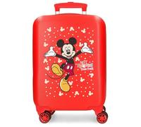 Joumma Bags, Disney Mickey Best Friends together, Kinderkoffer, Kabinenkoffer, aus ABS, Vier doppelte, multidirektional drehbare Räder, Seitliches Zahlenschloss, Praktischer Innenraum mit zwei Fächern