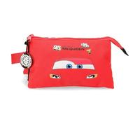 Joumma Disney Cars McQueen Red Dreifach-Federmäppchen, Rot, 22 x 12 x 5 cm, Polyester
