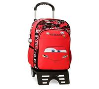 Joumma Disney Cars McQueen Red Schulrucksack mit Trolley, rot, 30 x 40 x 13 cm, Polyester, 15,6 l