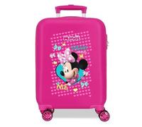 Joumma Disney Enjoy Minnie-Kabinenkoffer, Rosa, 33 x 50 x 20 cm, Harter ABS-Kunststoff, seitlicher Kombinationsverschluss, 28,4 l, 2 kg, 4 Doppelrollen, Handgepäck, Rosa, Kabinenkoffer