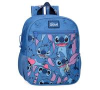 Joumma Disney Happy Stitch Rucksack für die Vorschule, Blau, 23 x 28 x 10 cm, Polyester, 6,44 l, blau, Vorschule Rucksack