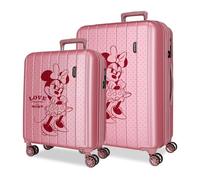 Joumma Disney Minnie-Koffer-Set, Rosa, 55/65 cm, starr, 6,8 kg, TSA-Verschluss, integrierter ABS, 6,8 kg, 109 l, erweiterbares Handgepäck