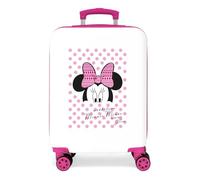 Joumma Disney Micky & Minnie Luggage Kabinenkoffer, weiß, 38 x 55 x 20 cm, starr, ABS, seitlicher Kombinationsverschluss, 34 l, 2,6 kg, 4 Doppelräder, Handgepäck