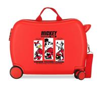 Joumma Disney Micky Racing Kinderkoffer, Rot, 50 x 38 x 20 cm, starr, ABS, seitlicher Kombinationsverschluss, 34 l, 2,1 kg, 2 Doppelräder, Handgepäck