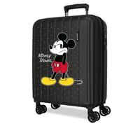 Joumma Disney Micky Waiting Kabinenkoffer, Schwarz, 40 x 55 x 20 cm, starr, 2,8 kg, TSA-Verschluss, ABS, 2,8 kg, 37 l, ausziehbar, Handgepäck