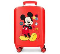 Joumma Disney Minnie-Enjoy The Day Kabinenkoffer, rot, 33 x 50 x 20 cm, starr, ABS, seitlicher Kombinationsverschluss, 28,4 l, 2 kg, 4 Doppelräder, Handgepäck, rot, Kabinenkoffer