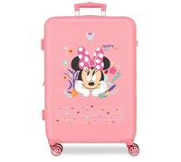 Joumma Disney Minnie Happy to Be Me Koffer, mittelgroß, Rosa, 46 x 65 x 23 cm, starr, ABS, seitlicher Kombinationsverschluss, 56 l, 3,1 kg, 4 Doppelrollen