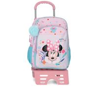 Joumma Disney Minnie Happy to Be Me Schulrucksack mit Trolley, Rosa, 30 x 40 x 13 cm, Polyester, 15,6 l