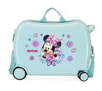 Joumma Disney Minnie-Helper-Kabinenkoffer, Kinderkoffer, aus ABS, einem robusten Material, Vier multidirektionale Doppelrollen, seitlicher Kombinationsverschluss, türkis, 50x38x20 cms, Kinderkoffer