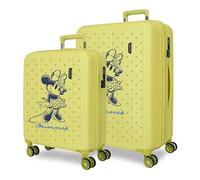 Joumma Disney Minnie-Line Kofferset, gelb, 55/65 cm, starr, 6,8 kg, TSA-Verschluss, ABS, 6,8 kg, 109 l, ausziehbar, Handgepäck