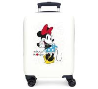 Joumma Disney Minnie-Magic-Kabinenkoffer, Weiß, 33 x 50 x 20 cm, Harter ABS-Kunststoff, seitlicher Zahlenschloss, 28,4 l, 2 kg, 4 Doppelrollen, Handgepäck, weiß, Kabinenkoffer