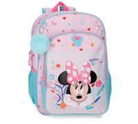 Joumma Disney Schulrucksack, Motiv: Minnie, Happy To Be Me, Rosa, 30 x 40 x 13 cm, Polyester, 15,6 l