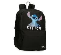 Joumma Disney Stitch Cute Schulrucksack, 39,6 cm, Schwarz, 31,5 x 45 x 15 cm, Polyester, 21,26 l, Schwarz, Talla única, Schulrucksack, anpassbar an Trolley