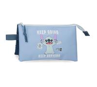 Joumma Disney Stitch Keep Going Dreifaches Federmäppchen Blau 22x12x5 cm Polyester