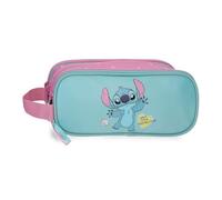 Joumma Disney Stitch Little Destruction Federmäppchen mit 3 Fächern, Türkis, Grün, 22 x 10 x 9 cm, PVC