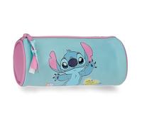 Joumma Disney Stitch Little Destruction Federmäppchen, rund, Türkis, Grün, 20 x 8,5 x 8,5 cm, PVC