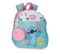 Joumma Disney Stitch Little Destruction Kindergarten-Rucksack, Türkis, Grün, 19 x 26 x 10 cm, PVC, 4,94 l