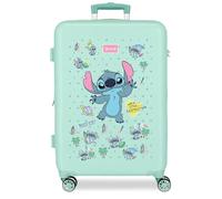 Joumma Disney Stitch Little Destruction Koffer, mittelgroß, Blau, 46 x 65 x 23 cm, starr, 3 kg, seitlicher Kombinationsverschluss, ABS, 3 kg, 56 l