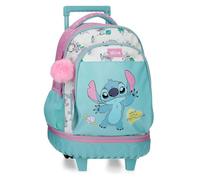 Joumma Disney Stitch Little Destruction Rucksack Compact 2 Rollen Türkisgrün 32x45x21 cm PVC