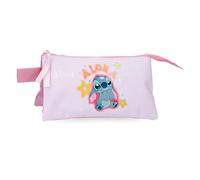 Joumma Disney Stitch You & Me Dreifach-Federmäppchen Malve, 22 x 12 x 5 cm, Polyester