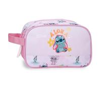 Joumma Disney Stitch You & Me Kulturbeutel, Zwei Fächer, anpassbar, Malve, 26 x 16 x 12 cm, Polyester