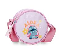 Joumma Disney Stitch You & Me Umhängetasche, rund, Mauve, 14 x 14 x 4 cm, Polyester