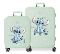 Joumma Disney You Are Magical Kofferset, Grün, 55/70 cm, starr, 7,54 kg, TSA-Verschluss, ABS, 7,54 kg, 116 l, Handgepäck