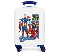 Joumma Marvel Avengers Power Squad Kabinenkoffer Weiß 33x50x20 cm Hartschale ABS Seitliches Zahlenschloss 28 l 2,2 kg 4 Doppelrollen Handgepäck
