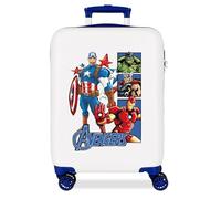 Joumma Marvel Avengers Power Squad Kabinenkoffer Weiß 38x55x20 cm Hartschale ABS Seitliches Zahlenschloss 34 l 2,6 kg 4 Doppelrollen Handgepäck