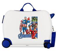 Joumma Marvel Avengers Power Squad Kinderkoffer Weiß 50x38x20 cm Hartschale ABS Seitliches Zahlenschloss 34 l 2,1 kg 2 Doppelrollen Handgepäck